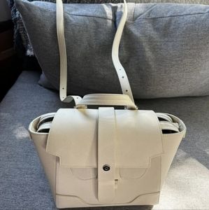 Senreve Midi Cream/White Leather Bag